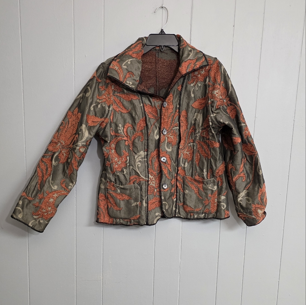 Parsley & Sage Tapestry Reversible Boho Art Blazer Jacket - Picture 13 of 14